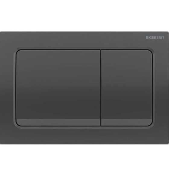 Geberit Alpha30 Kumanda Kapağı Çift Basmalı, Siyah Krom - 115.055.QC.1