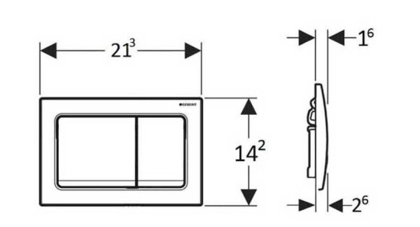 Geberit Alpha30 Kumanda Kapağı Çift Basmalı, Siyah Krom - 115.055.QC.1