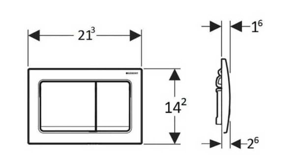Geberit Alpha30 Kumanda Kapağı Çift Basmalı, Siyah Krom - 115.055.QC.1
