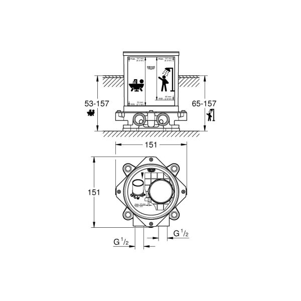 Grohe Ayaklı Küvet Bataryaları İçin İç Ünite 45984001