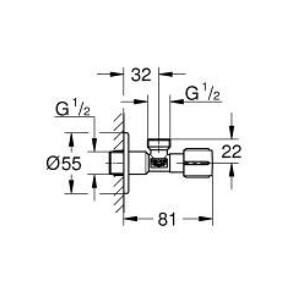 Grohe Ara Musluk (1/2 giriş, 1/2 çıkışlı), Fırçalı Bakır - 22041DL1