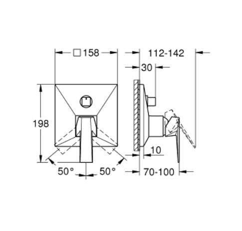 Grohe Allure Brilliant Tek Kumandalı Üç Yönlü Banyo Bataryası - 24340000