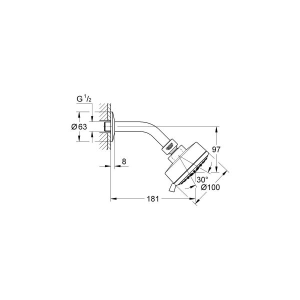 Grohe Tempesta Cosmopolitan 100 Tepe Duşu 4 Akışlı 27869001