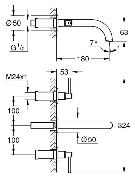 Atrio 3 Delikli Ankastre Lavabo Bataryası S-Boyut, Warm Sunset - 20169DA3