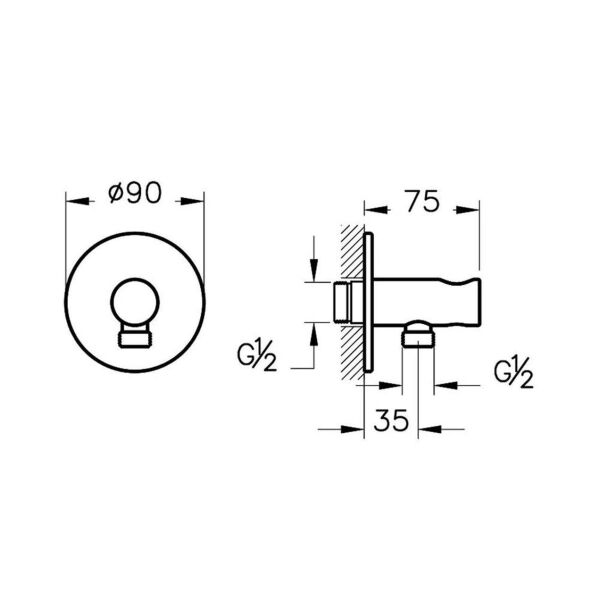 Artema Root Round Ankastre El Duşu Çıkışı , krom